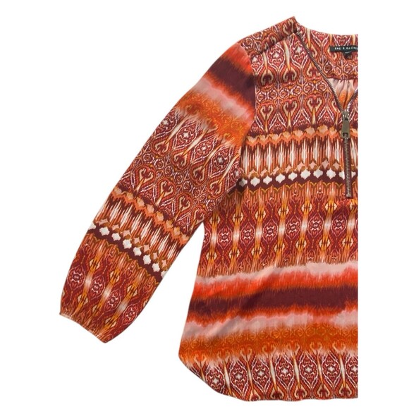 Zac & Rachel Multicolor Tunic Blouse With A Zipper Front Closure Size XL - Picture 11 of 12